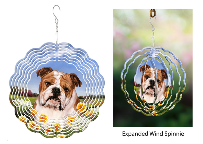 English Bulldog Tan And White Wind Spinner