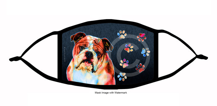 English Bulldog (Brown and White) Face Mask