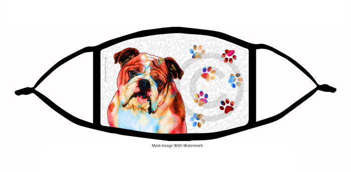 English Bulldog (Brown and White) Face Mask