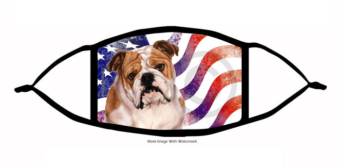 English Bulldog (Brown and White) Face Mask