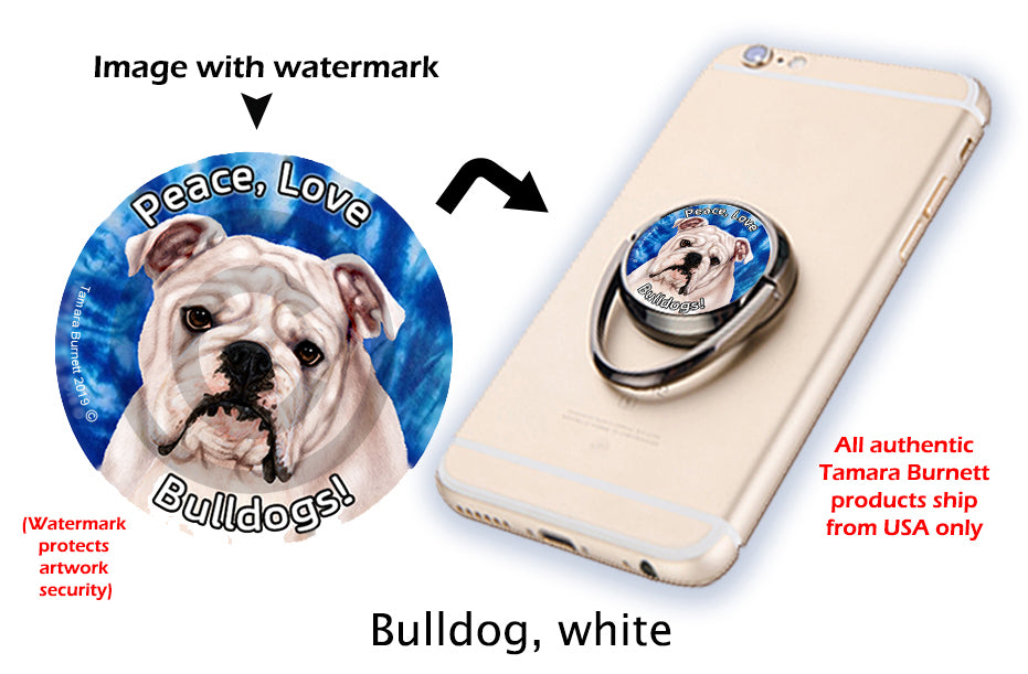 English Bulldog White Phone Stand