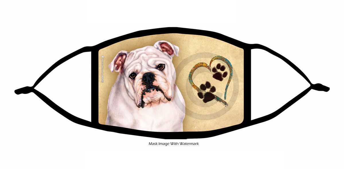 English Bulldog (White) Face Mask