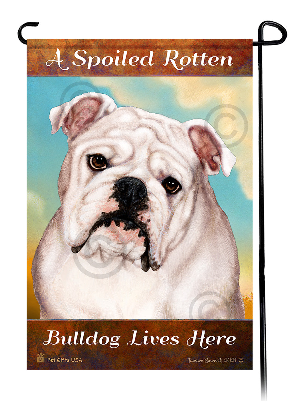 English Bulldog Spoiled Rotten - Garden Flag