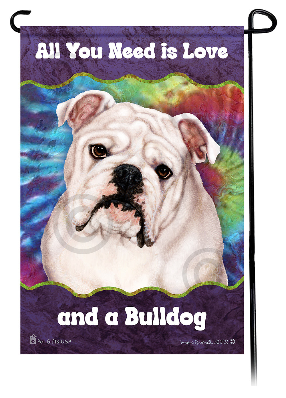 English Bulldog All You Need Is Love Garden Flag