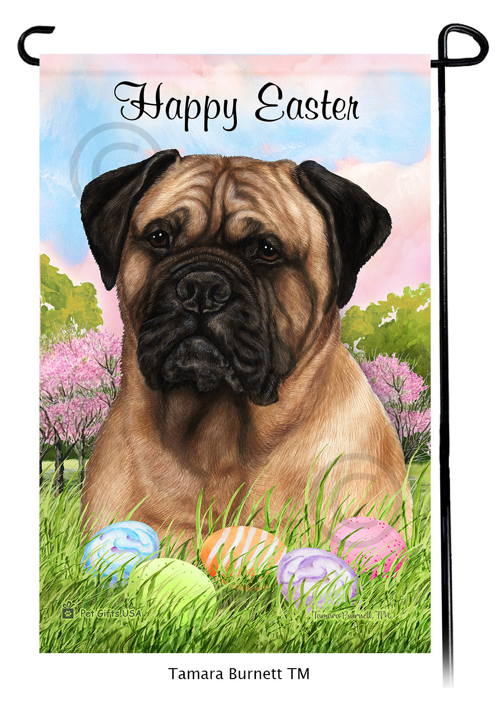 Bullmastiff Happy Easter Garden Flags