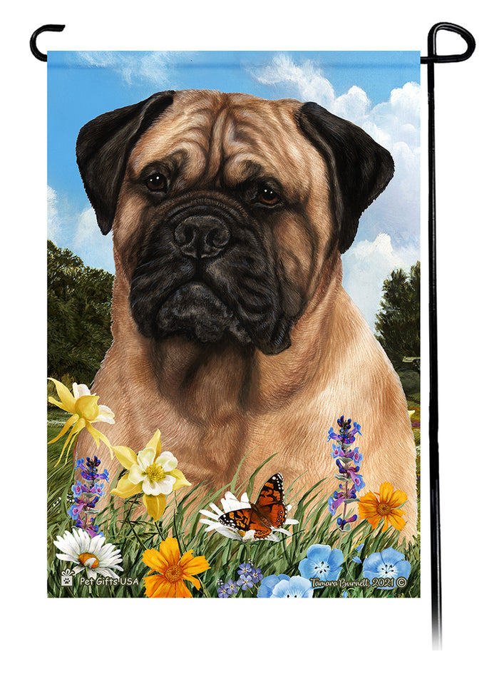 Bullmastiff Summer Flowers Garden Flags