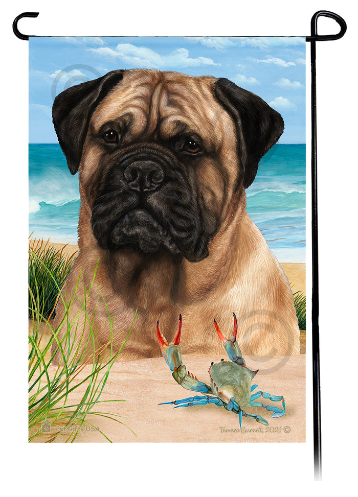 Bullmastiff Summer Flowers Garden Flag