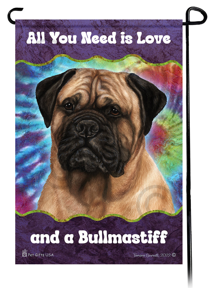 Bullmastiff All You Need Is Love Garden Flags