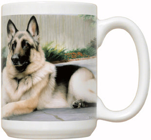 German Shepherd On Porch - Fiddler's Elbow Mug