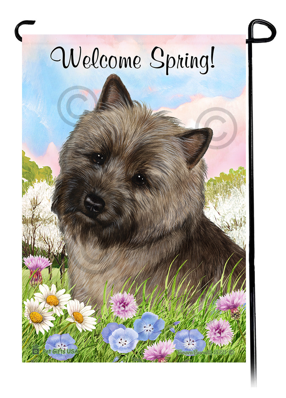 Cairn Terrier Welcome Spring - Garden Flag