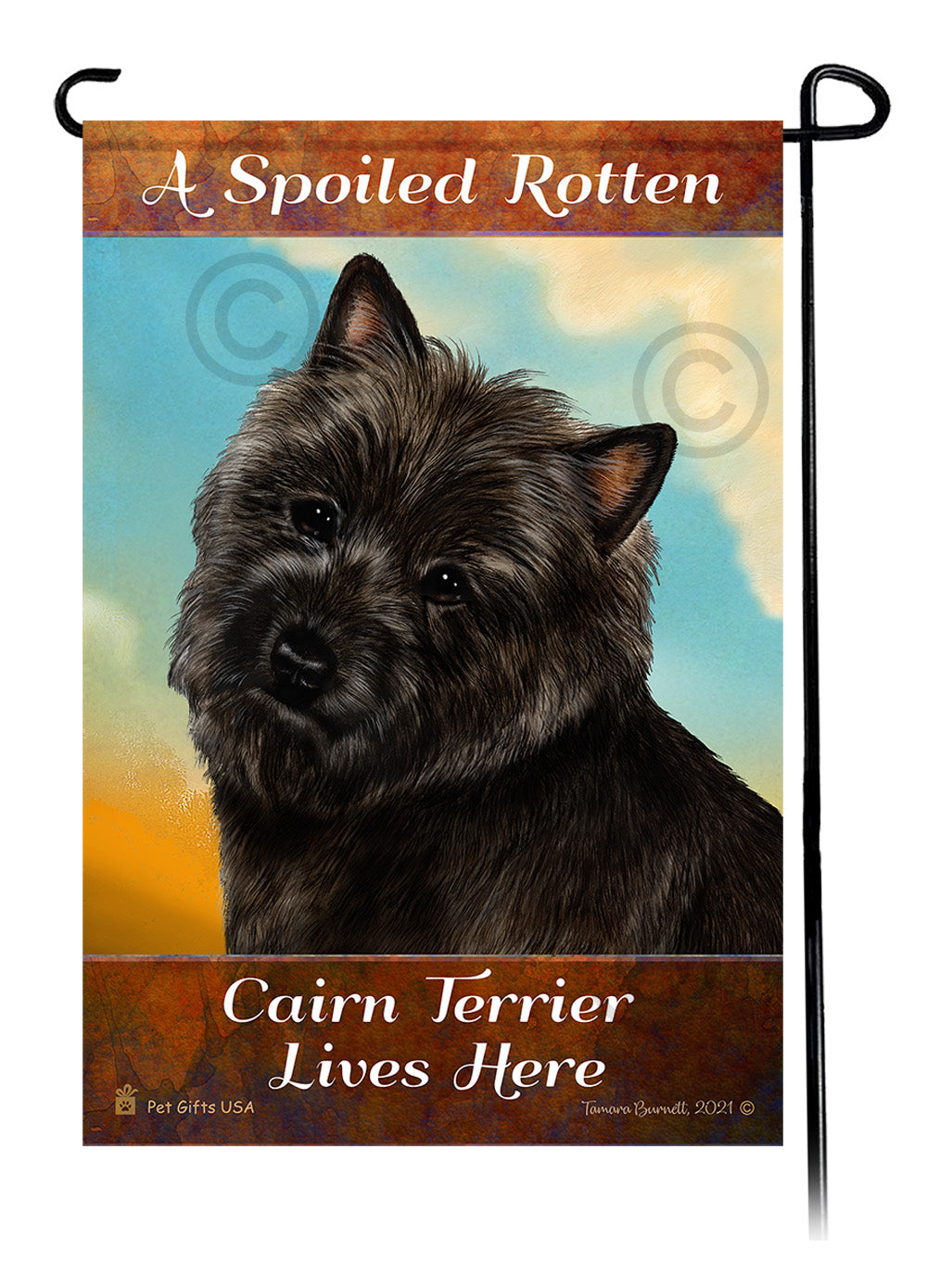 Cairn Terrier Spoiled Rotten Garden Flags
