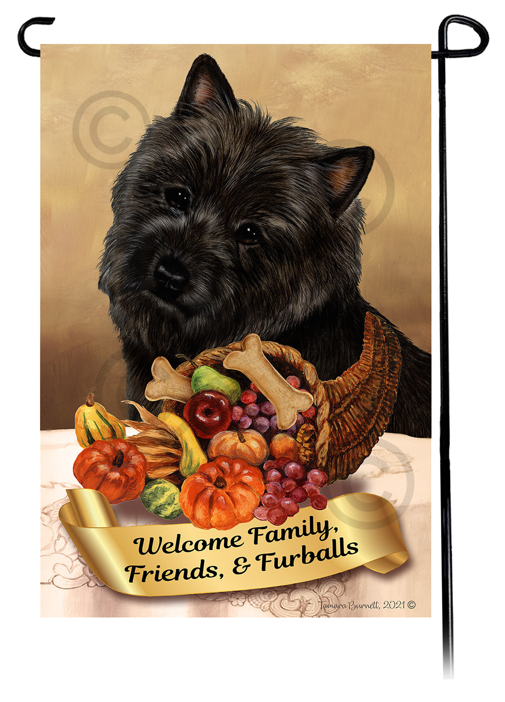 Cairn Terrier Thanksgiving Garden Flags