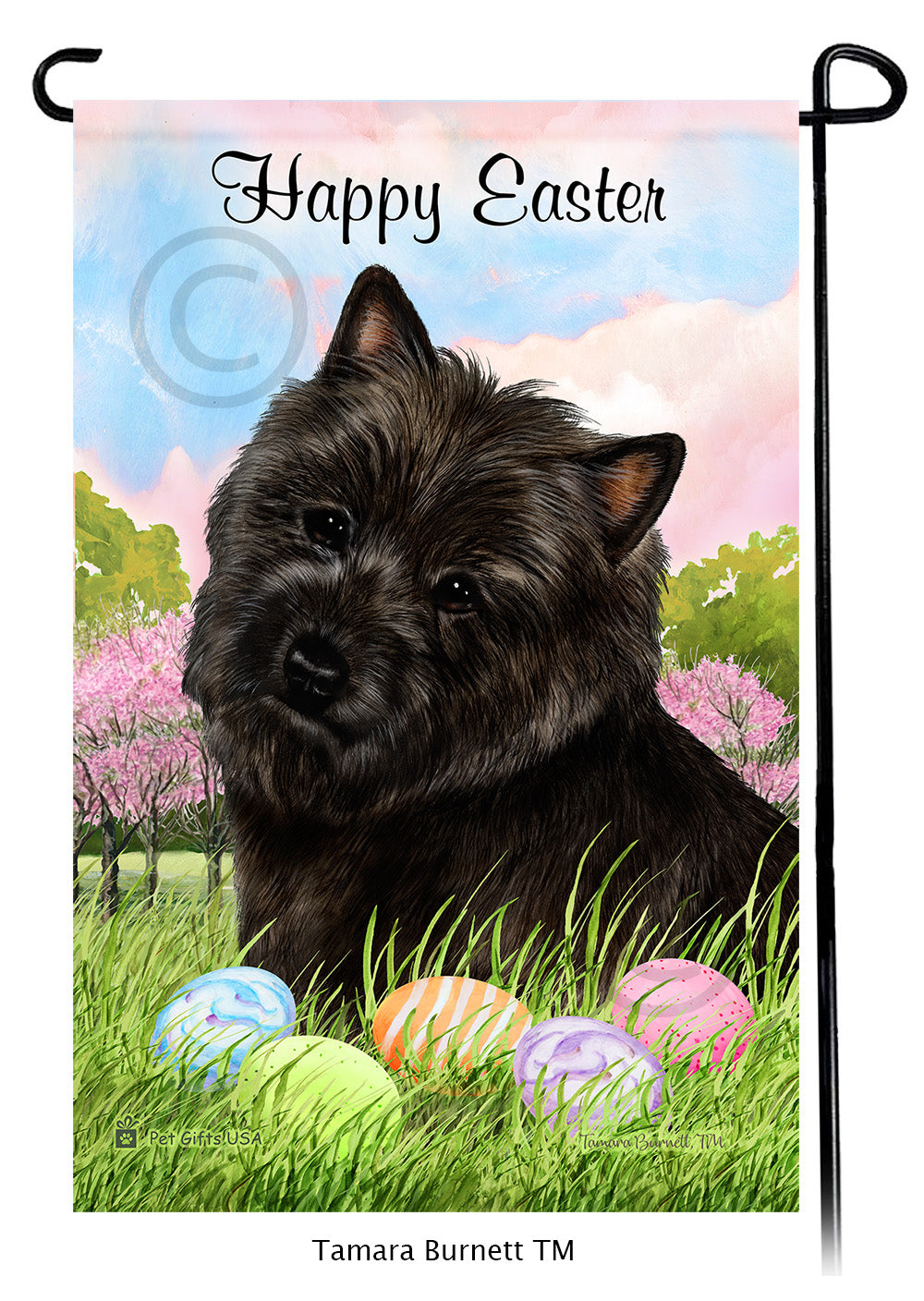 Cairn Terrier Happy Easter Garden Flags