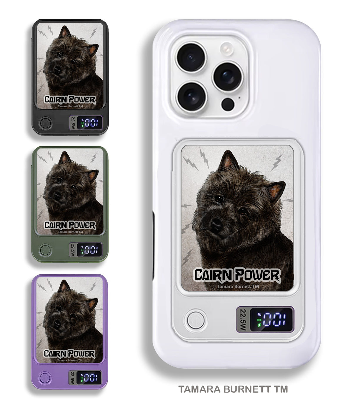 Cairn Terrier Black Phone Bank Wireless Charger