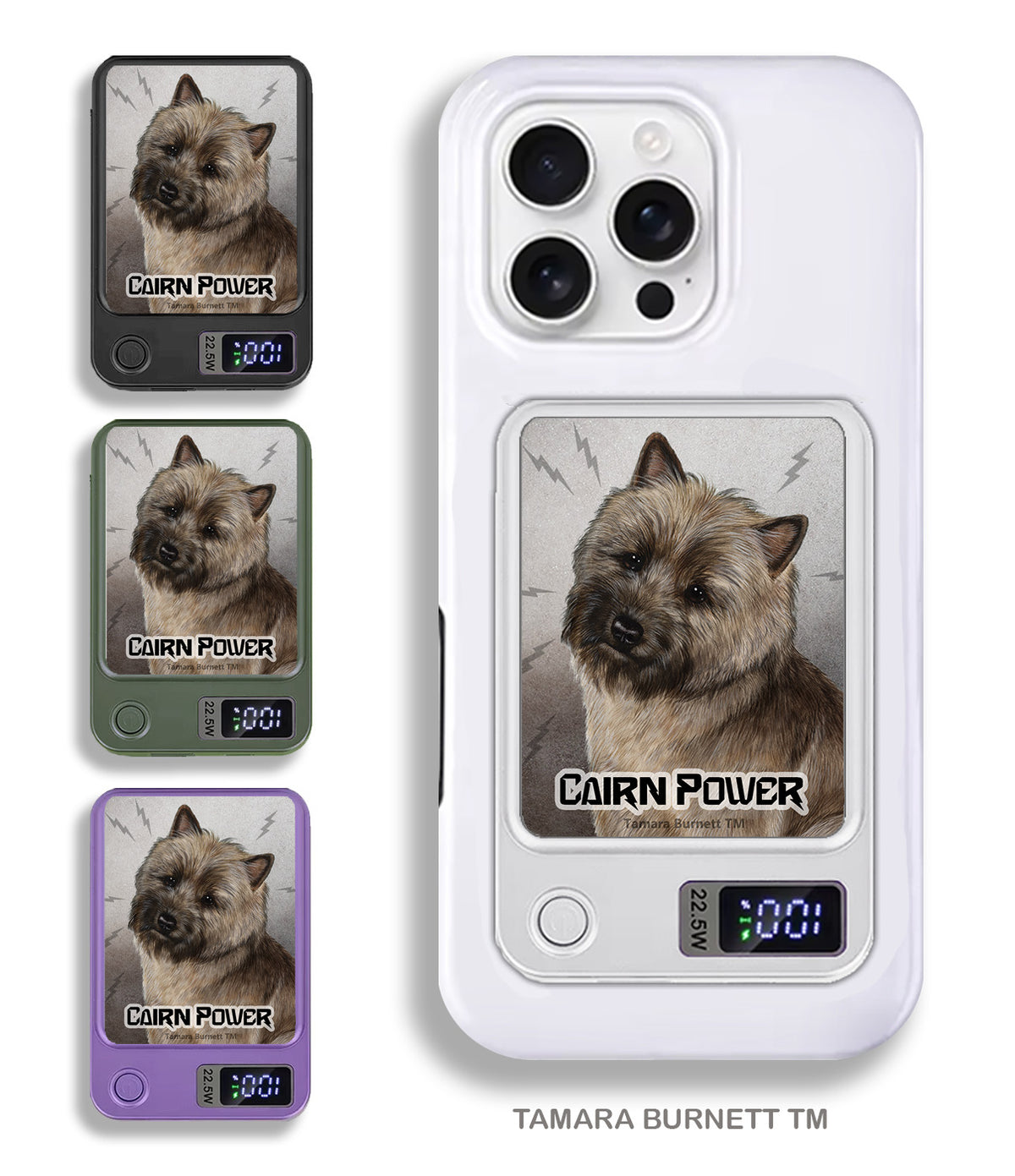 Cairn Terrier Brindle Phone Bank Wireless Charger