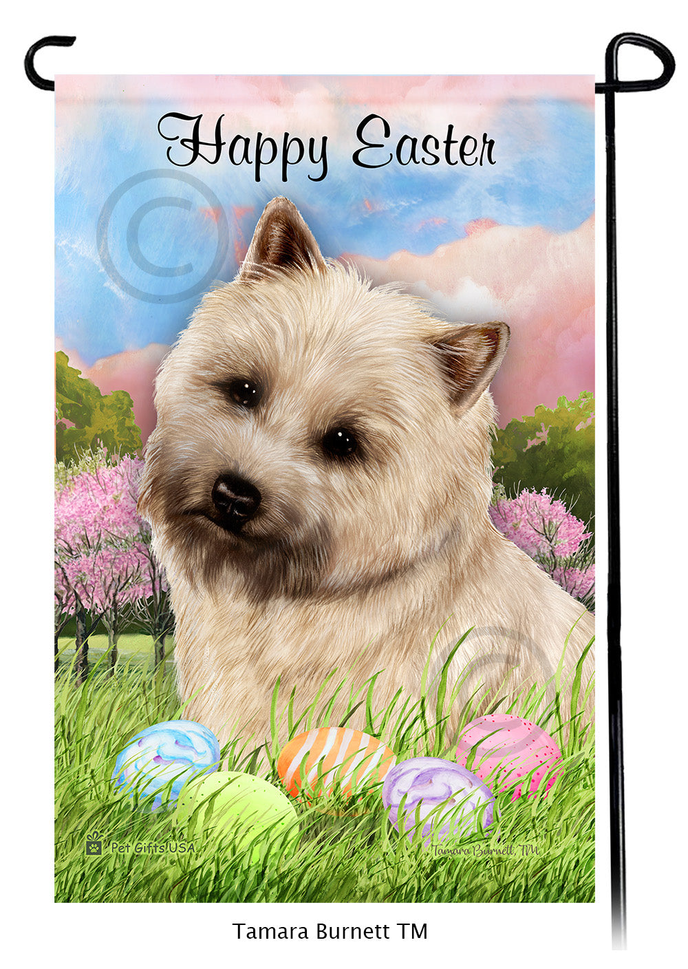 Cairn Terrier Happy Easter - Garden Flag