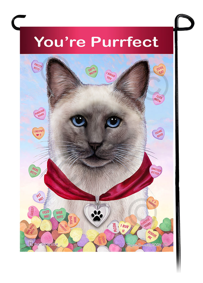 Siamese Cat Valentine Sweetheart Garden Flags