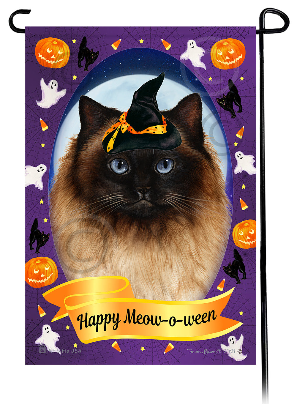 Himalayan Cat Halloween Howls Garden Flags