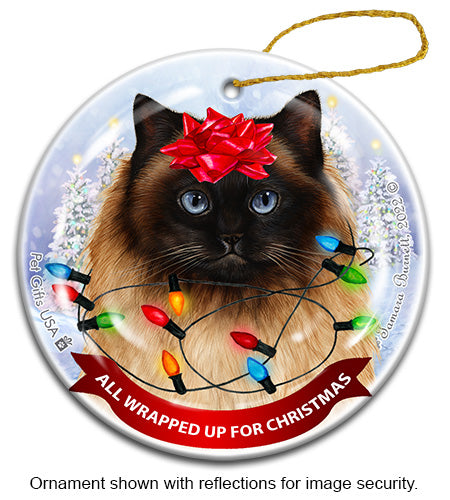Himalayan Cat All Wrapped Up Ornament
