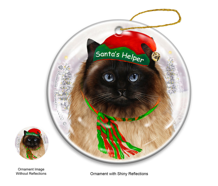 Himalayan Cat - Santa's Helper Ornament