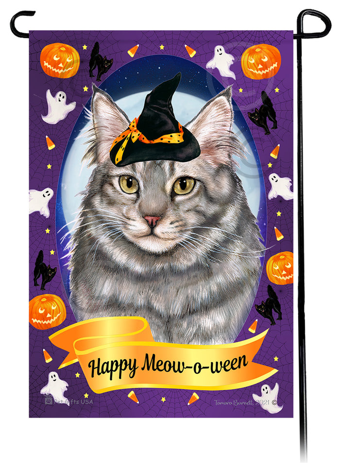 Maine Coon Cat Halloween Howls Garden Flags