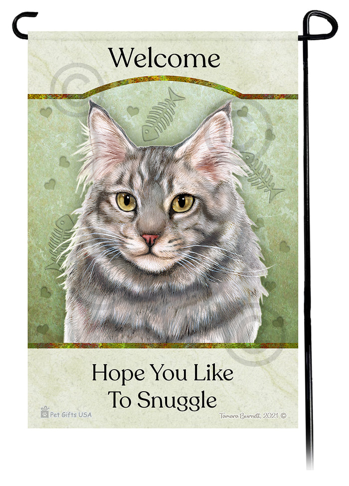 Maine Coon Cat Hope You Like To Snuggle Garden Flags