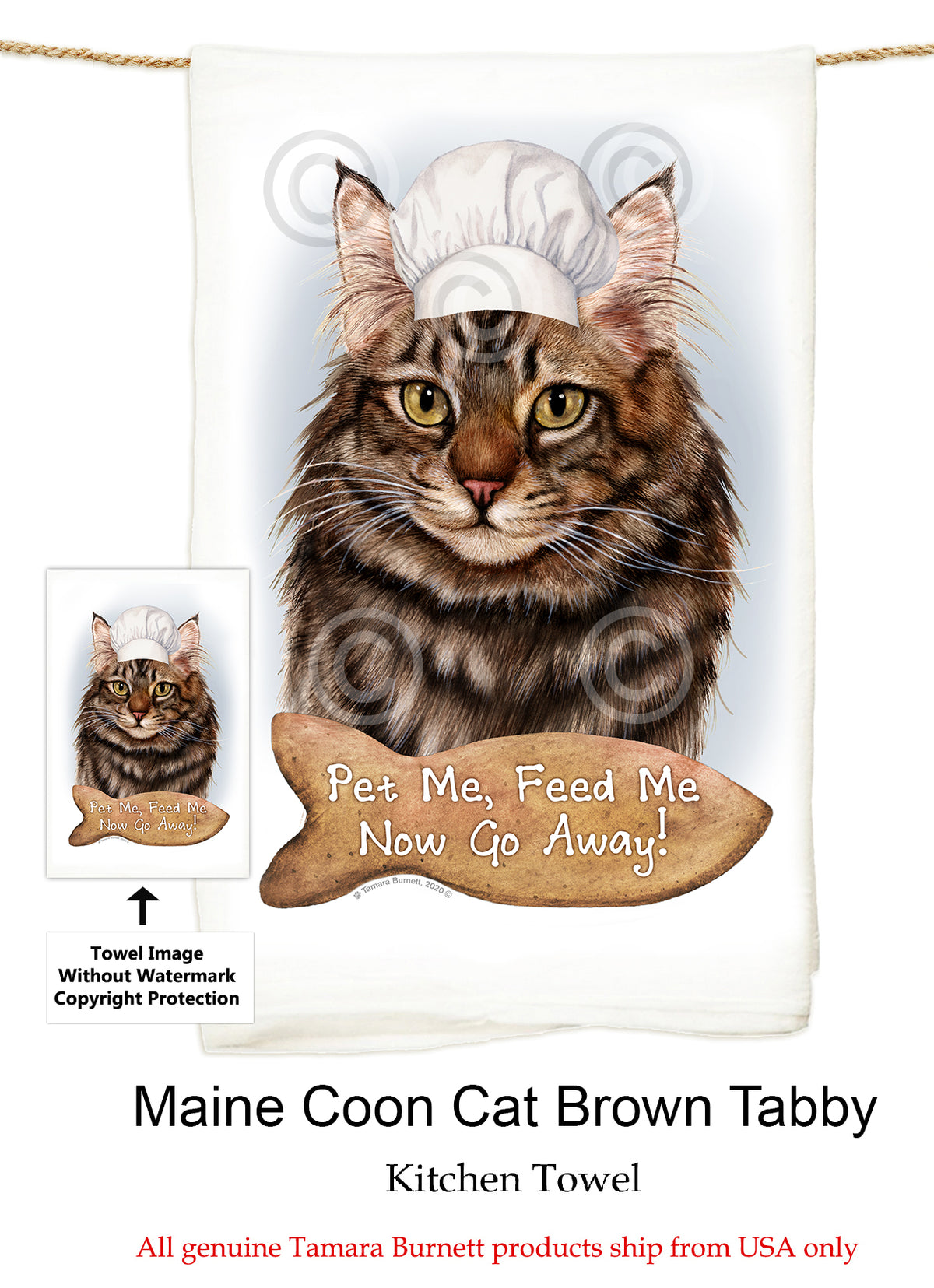Maine Coon Cat Flour Sack Towel