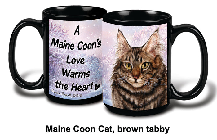 Maine Coon, Brown Winter Mug 15 oz