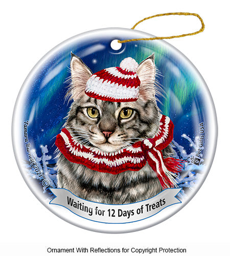 Maine Coon- Silver Tabby Ornament