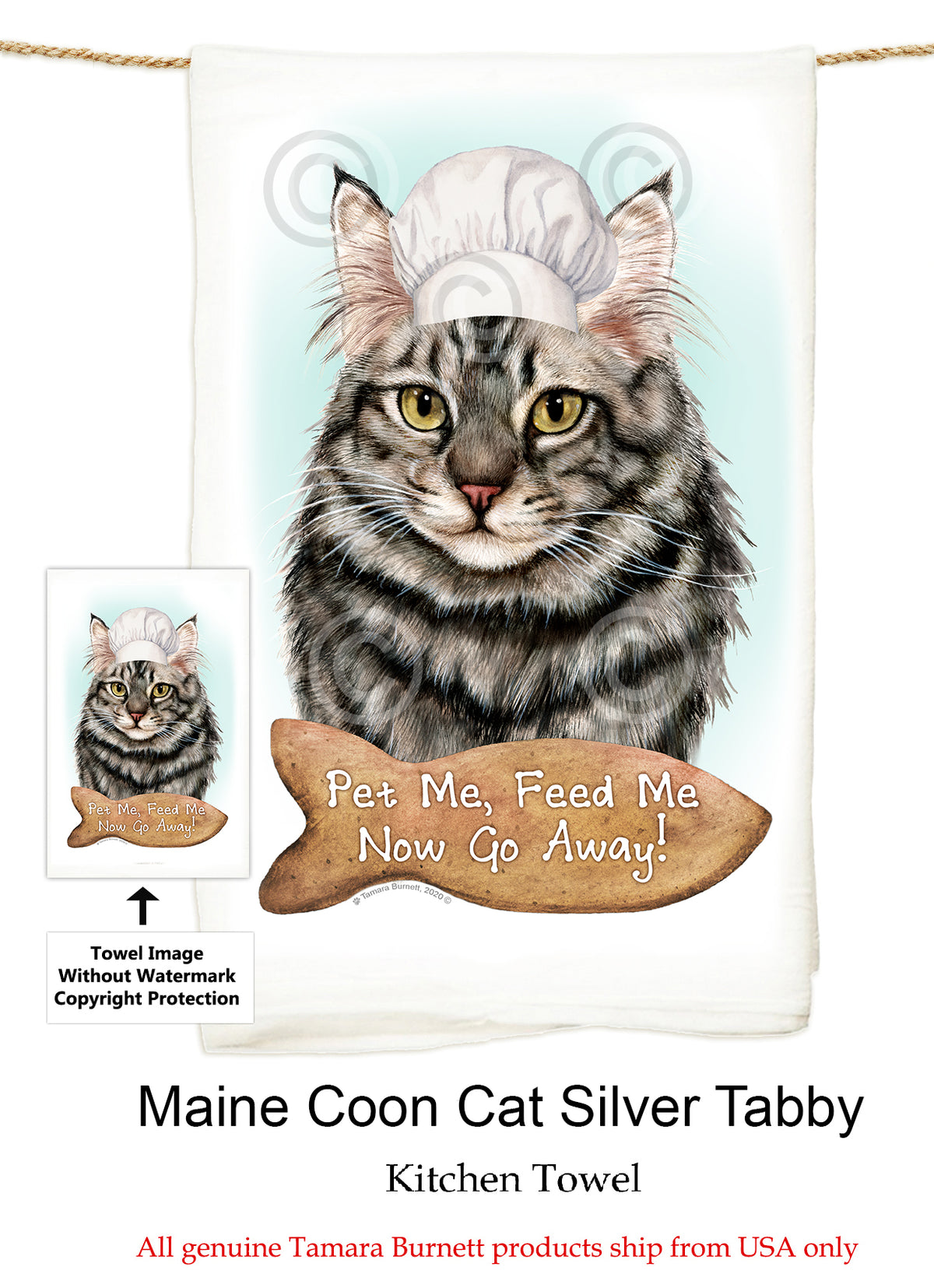 Maine Coon Cat Flour Sack Towel