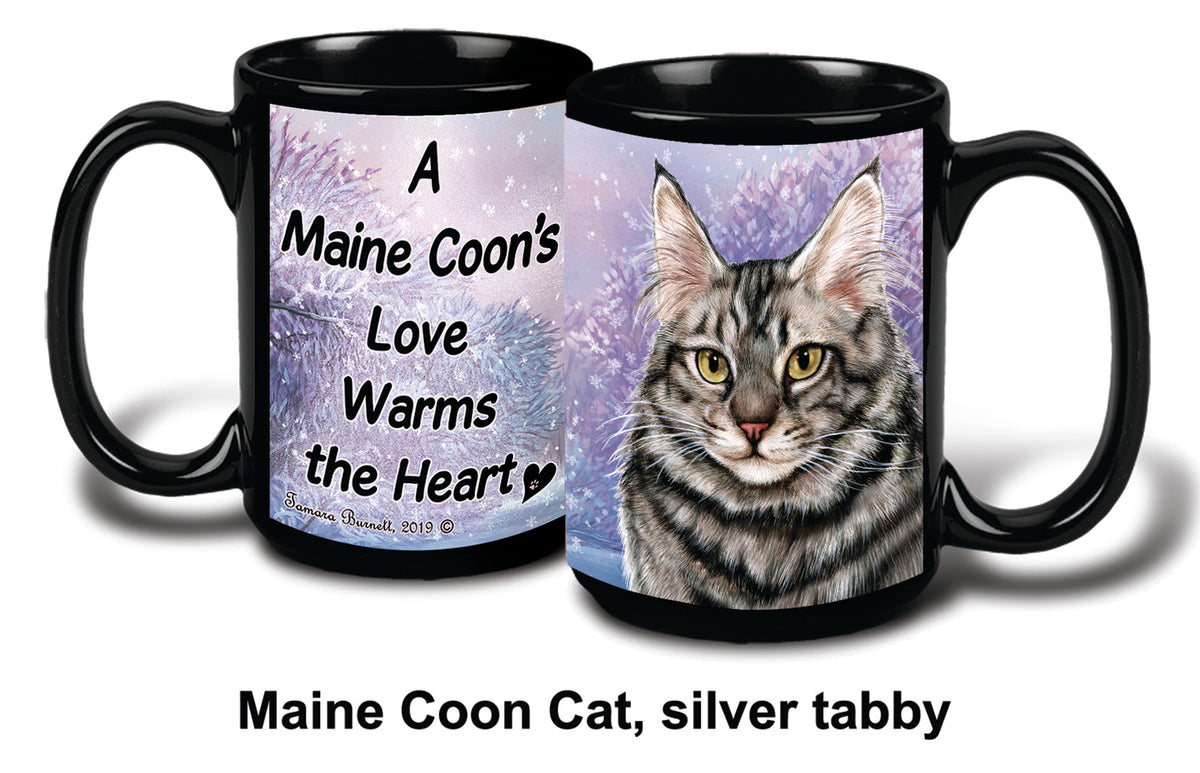 Maine Coon, Silver Winter Mug 15 oz