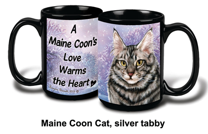 Maine Coon, Silver Winter Mug 15 oz