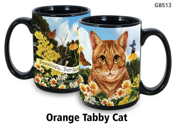 Tabby Orange Cat - Garden Party Fun Mug 15 oz