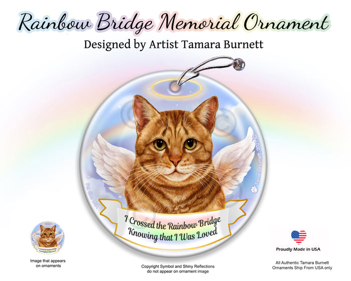 Orange Tabby Rainbow Bridge Memorial Ornament