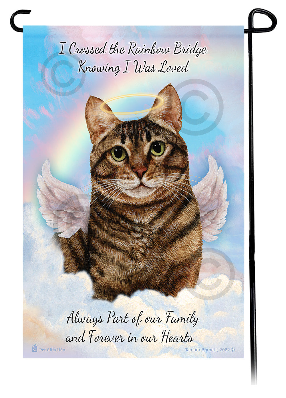 Tabby Cat Memorial Garden Flags