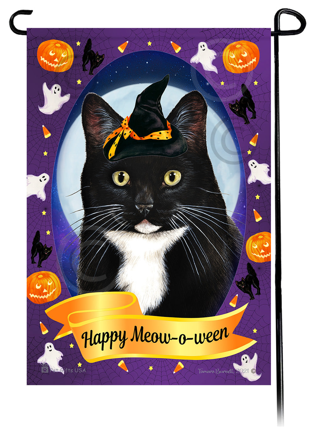 Shorthair Cat Halloween Howls - Garden Flag