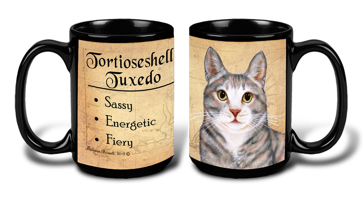 Tortoiseshell Blue Cream Tuxedo Cat - My Faithful Friends Mug 15 oz