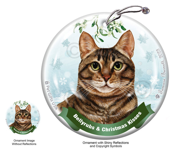 Tabby Bellyrubs and Christmas Kisses Ornament