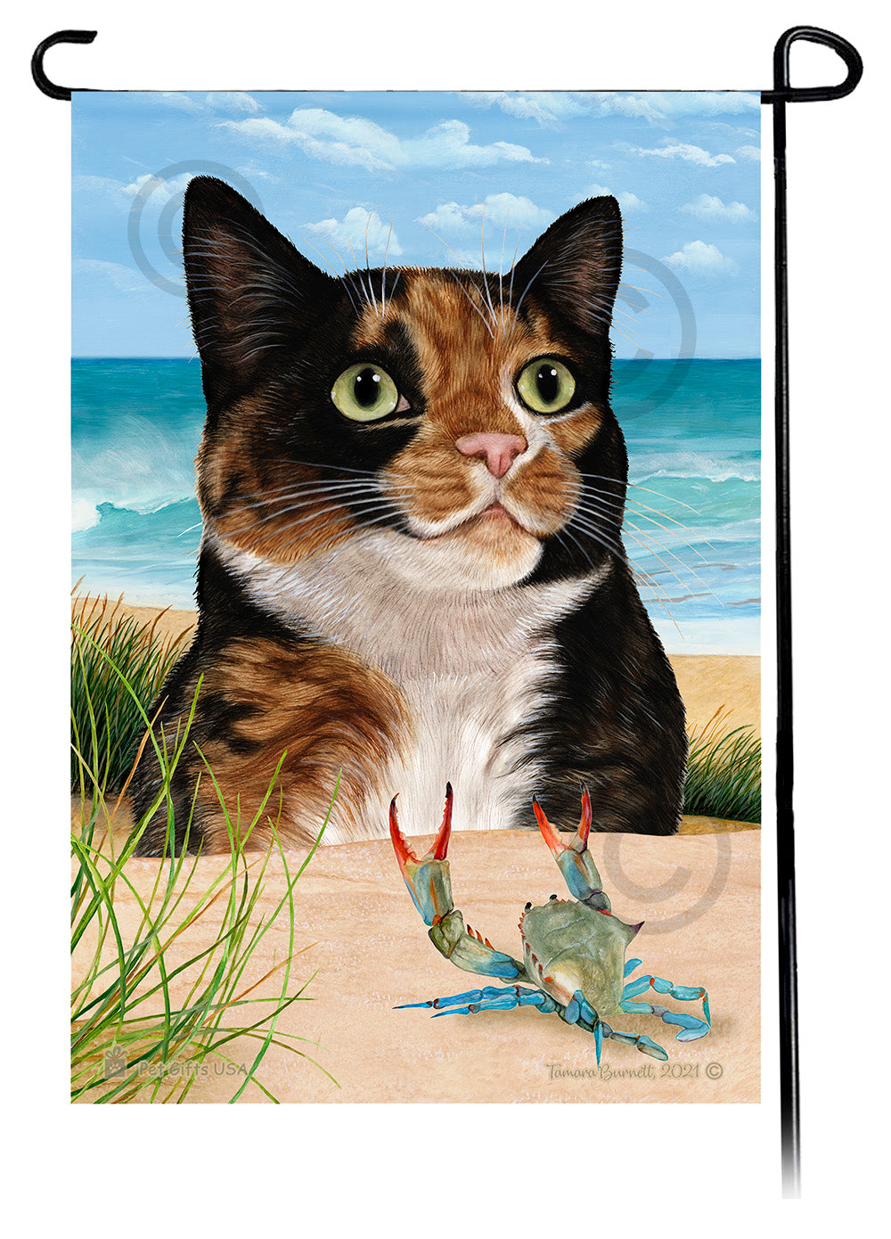 Tuxedo Cat Summer Flowers Garden Flag