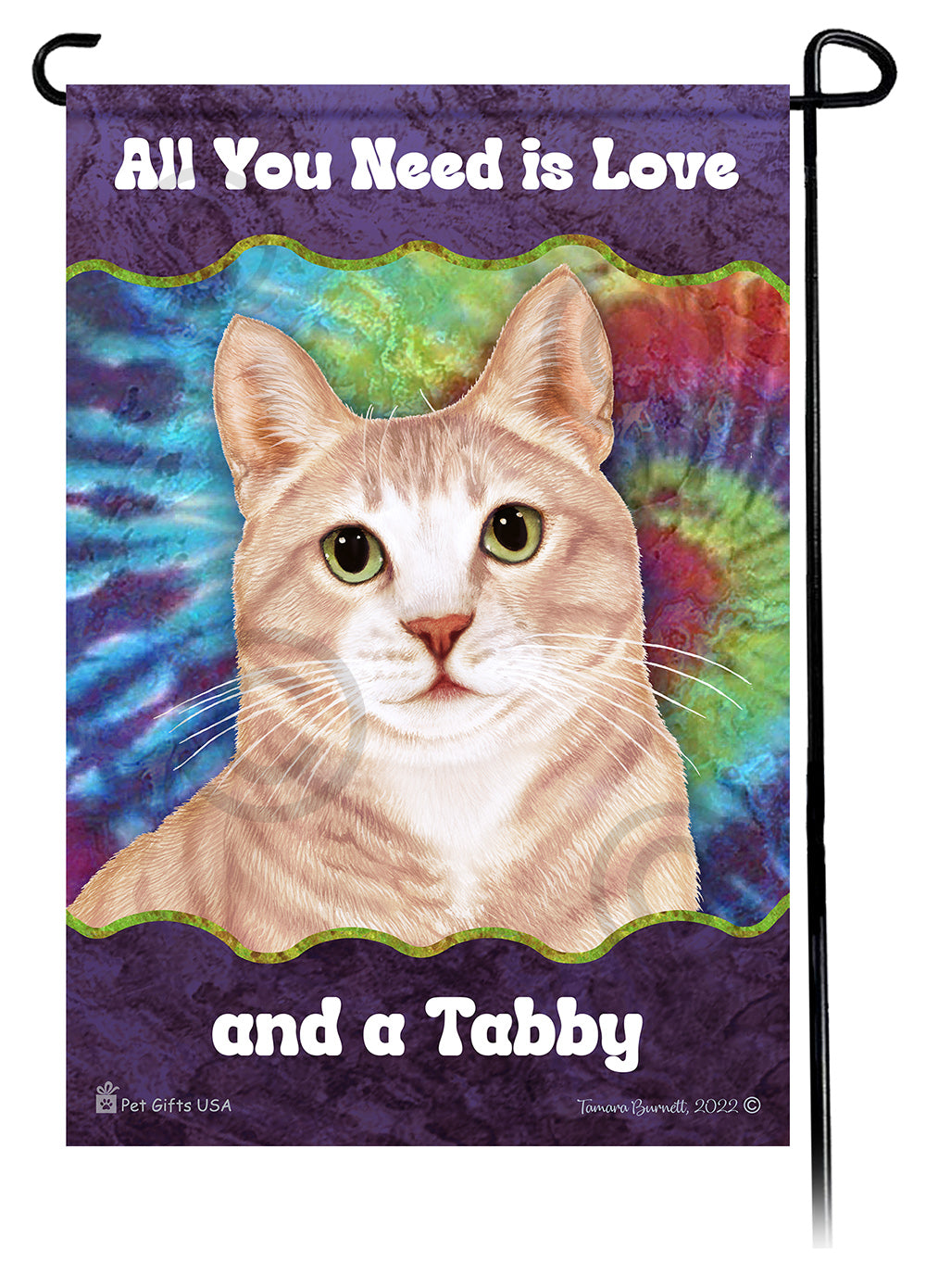 Tuxedo Cat All You Need Is Love Garden Flag