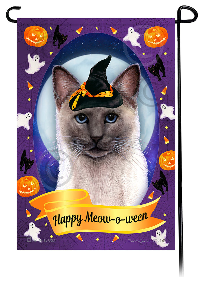 Siamese Cat Halloween Howls Garden Flags