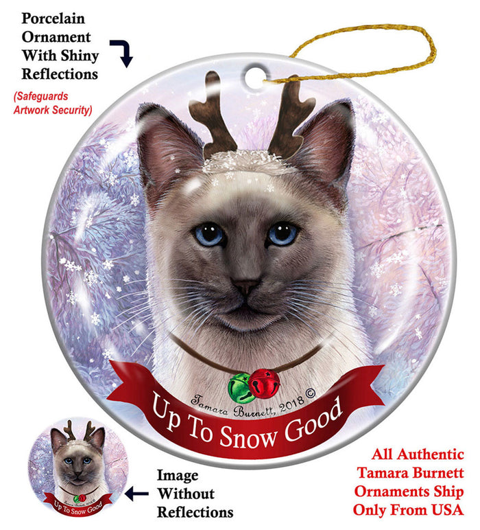 Siamese Blue Point - Up To Snow Good Ornament