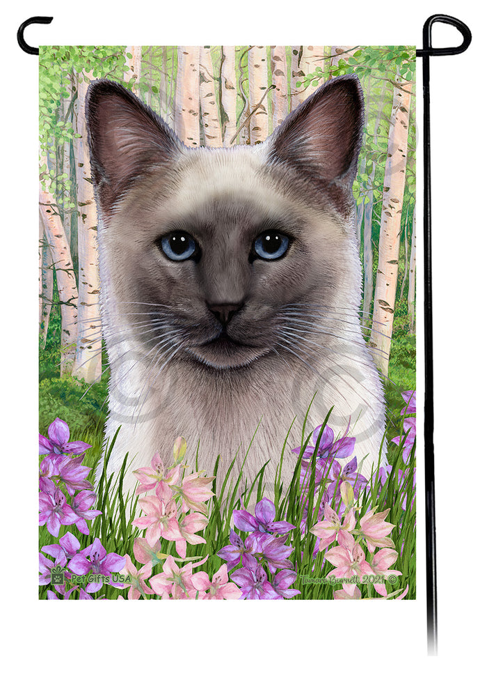 Siamese Cat Spring Flowers Garden Flags