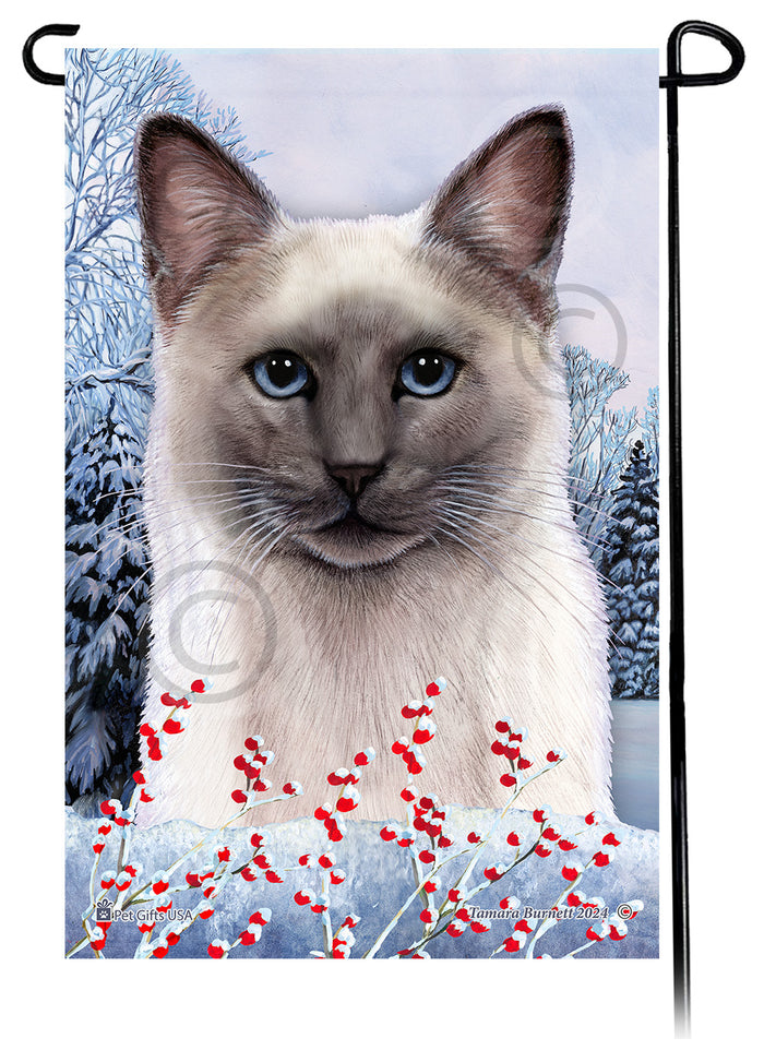 Siamese Cat Winterberries Garden Flags