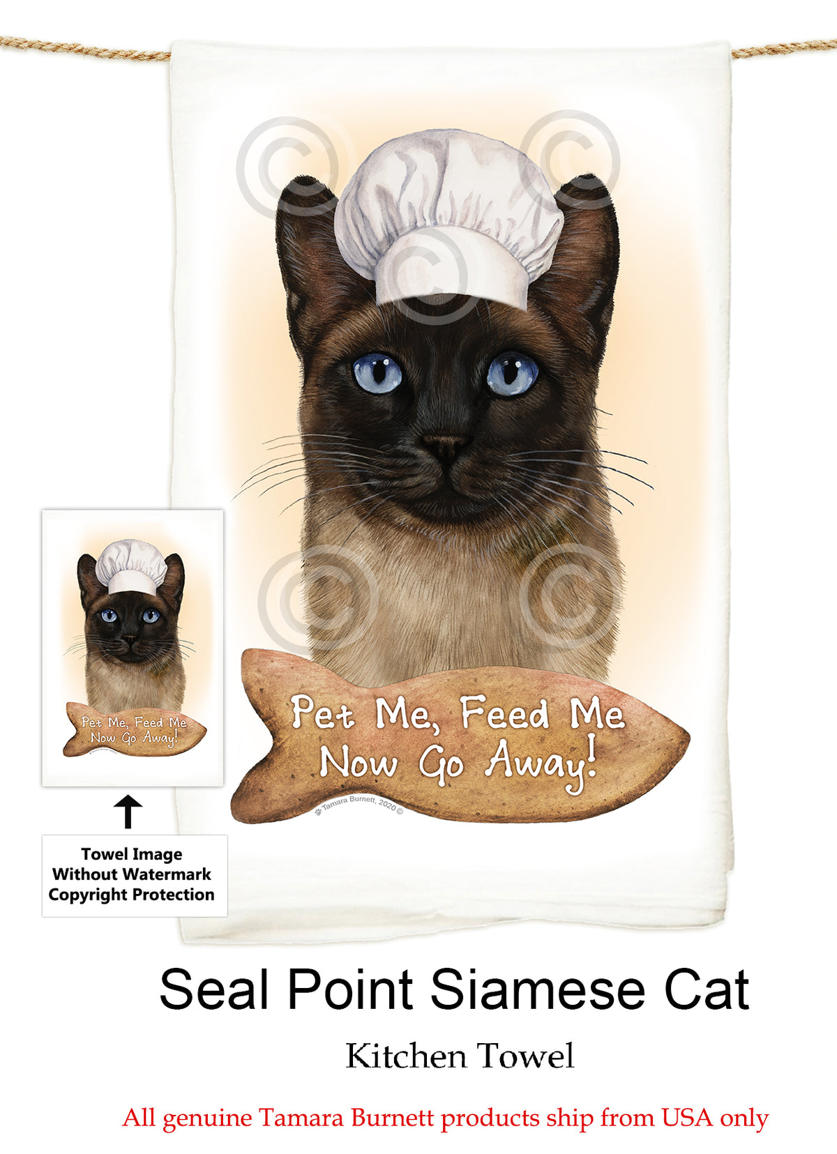 Siamese Cat Flour Sack Towel