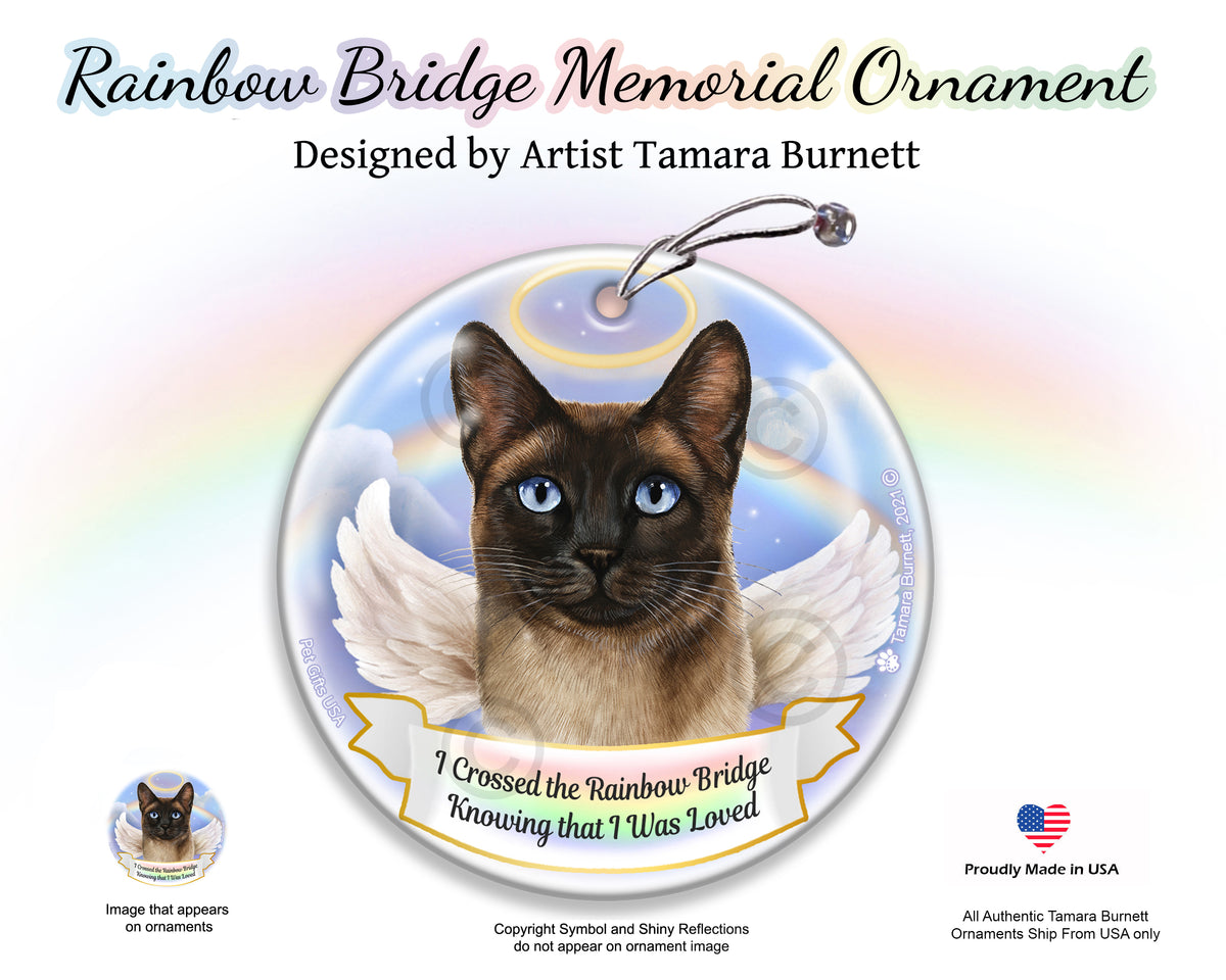 Siamese Rainbow Bridge Memorial Ornament
