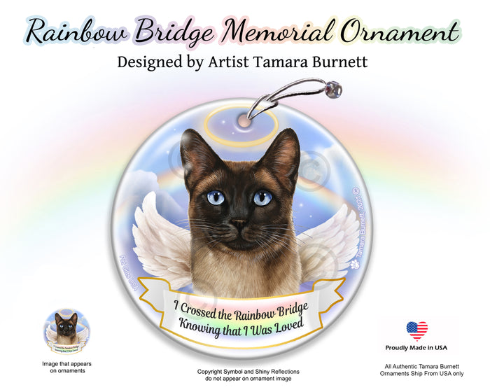 Siamese Rainbow Bridge Memorial Ornament