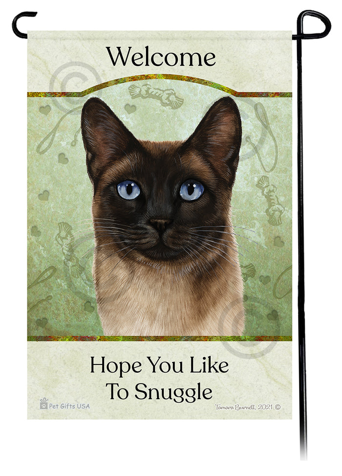 Siamese Cat Hope You Like To Snuggle Garden Flags