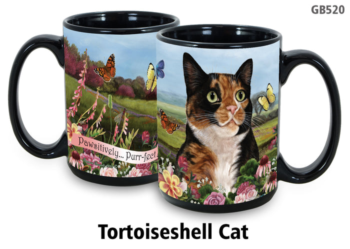 Tortoiseshell Cleo Cat - Garden Party Fun Mug 15 oz