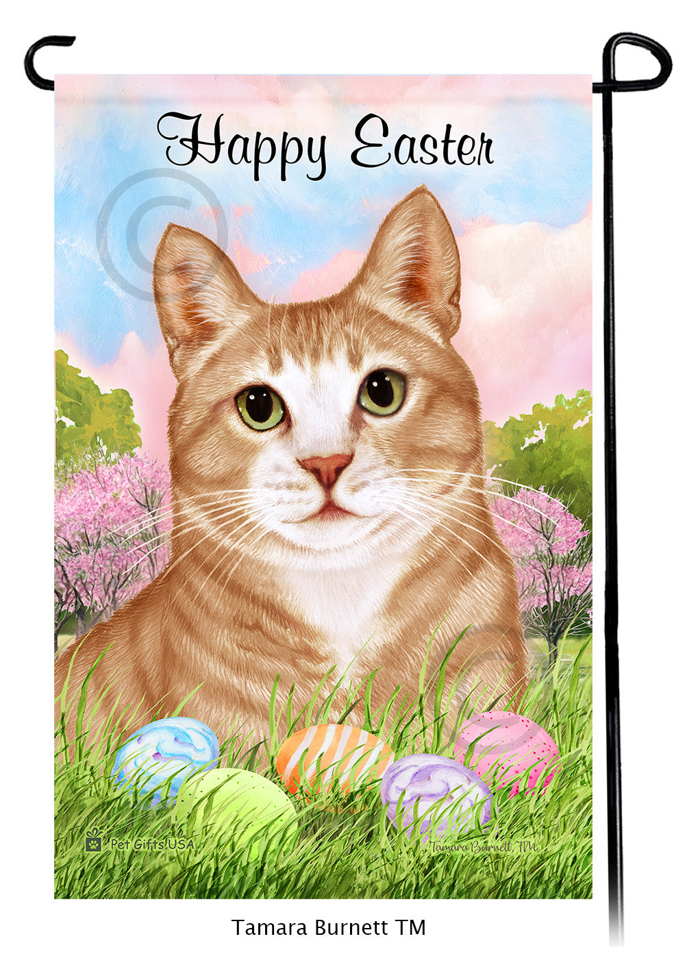 Tuxedo Cat Happy Easter - Garden Flag